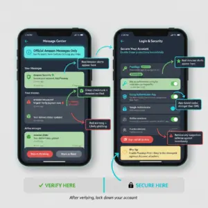 Amazon account attackers warning — using Message Center and Login & Security settings to lock down account
