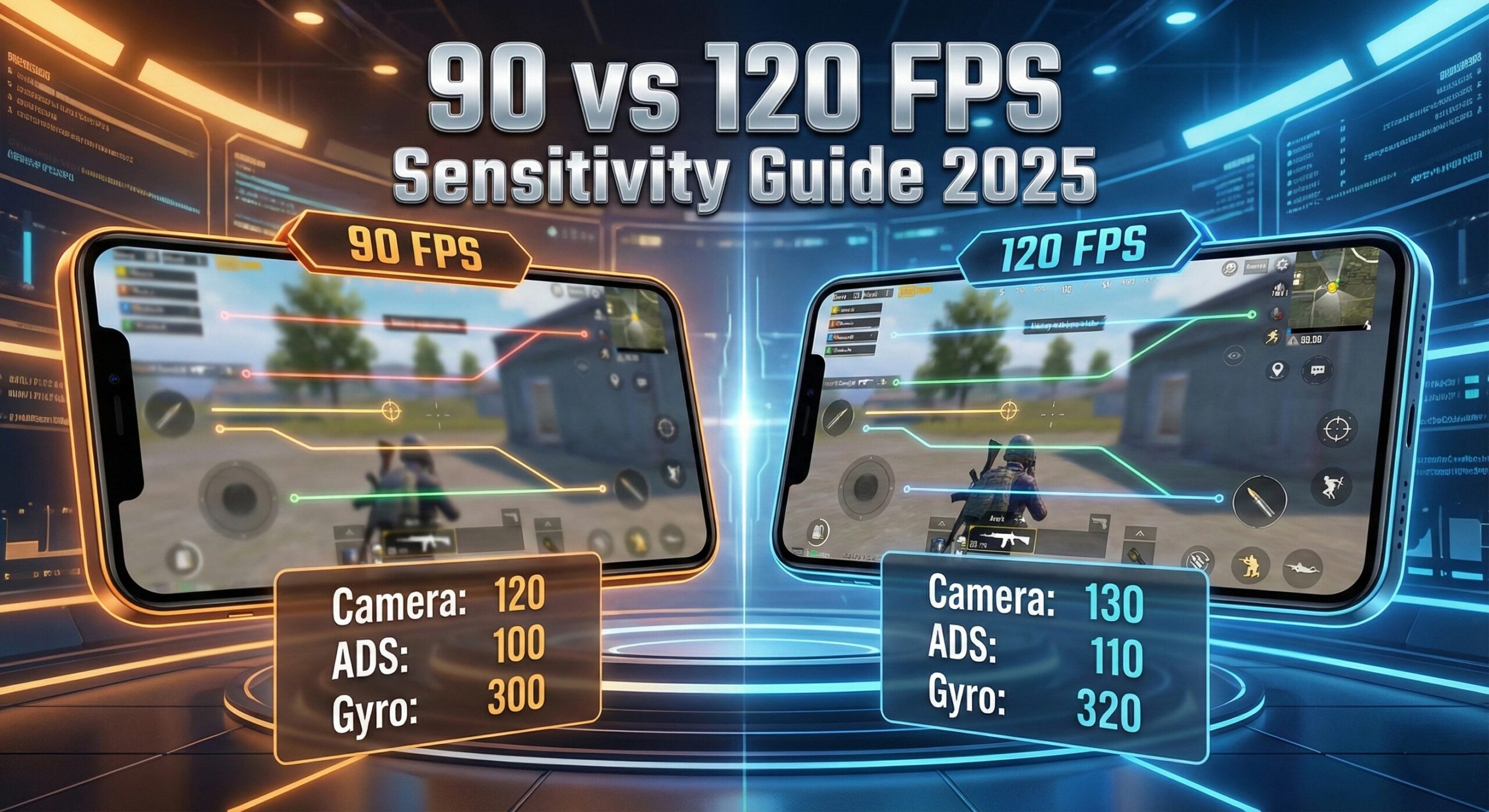 BGMI 90 FPS vs 120 FPS sensitivity comparison 2025 featured image