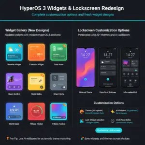 HyperOS 3 redesigned widgets and lockscreen options