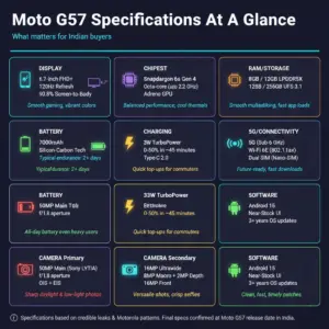Moto G57 specifications overview for India