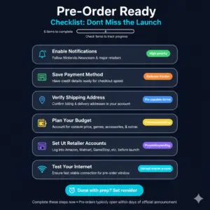 Preorder checklist for nintendo switch 2 release date window 2025 leaks timeline
