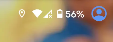 Android signal bars with X icon meaning data or service unavailable