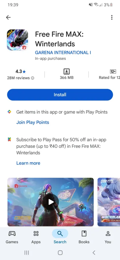 free fire max download on android (google play)