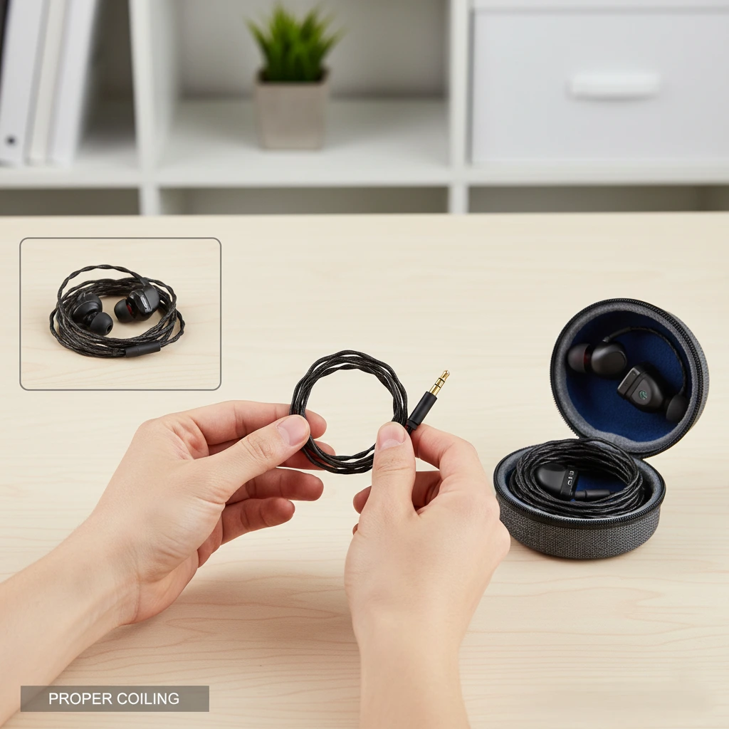 how to store wired earbuds to avoid cable damage