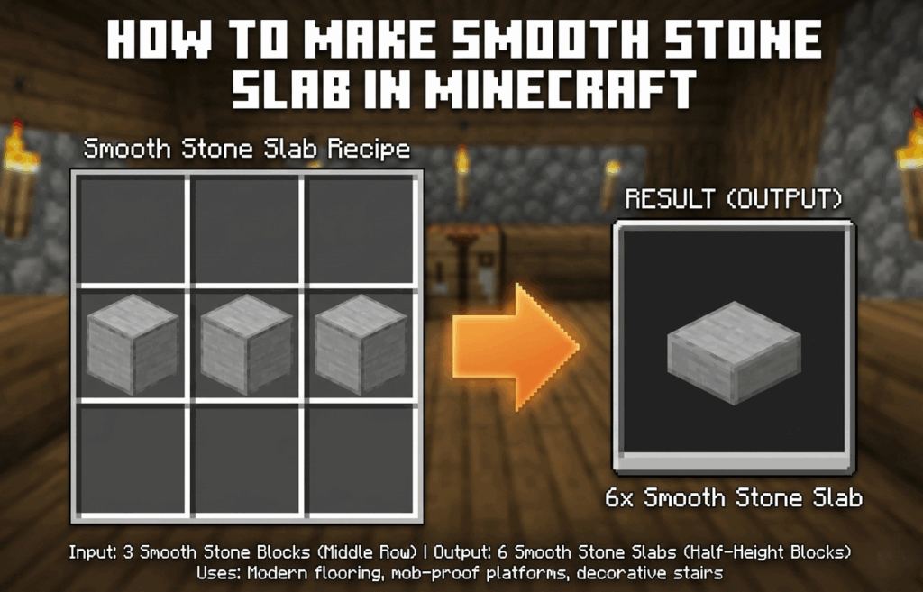 how to make smooth stone slab in minecraft for clean modern floors