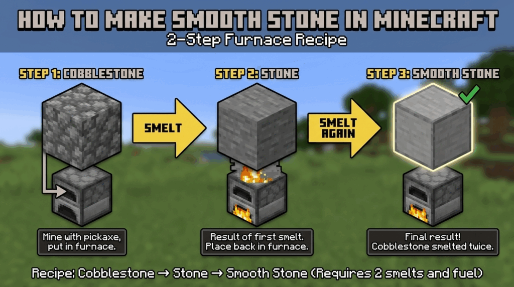 how to make smooth stone in minecraft using a furnace