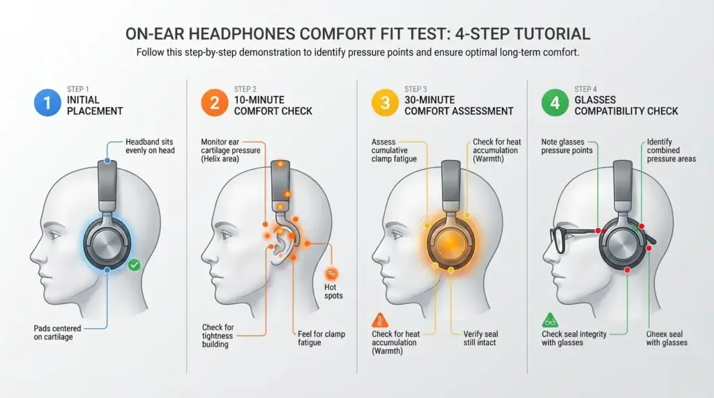 on ear headphones fit test for comfort