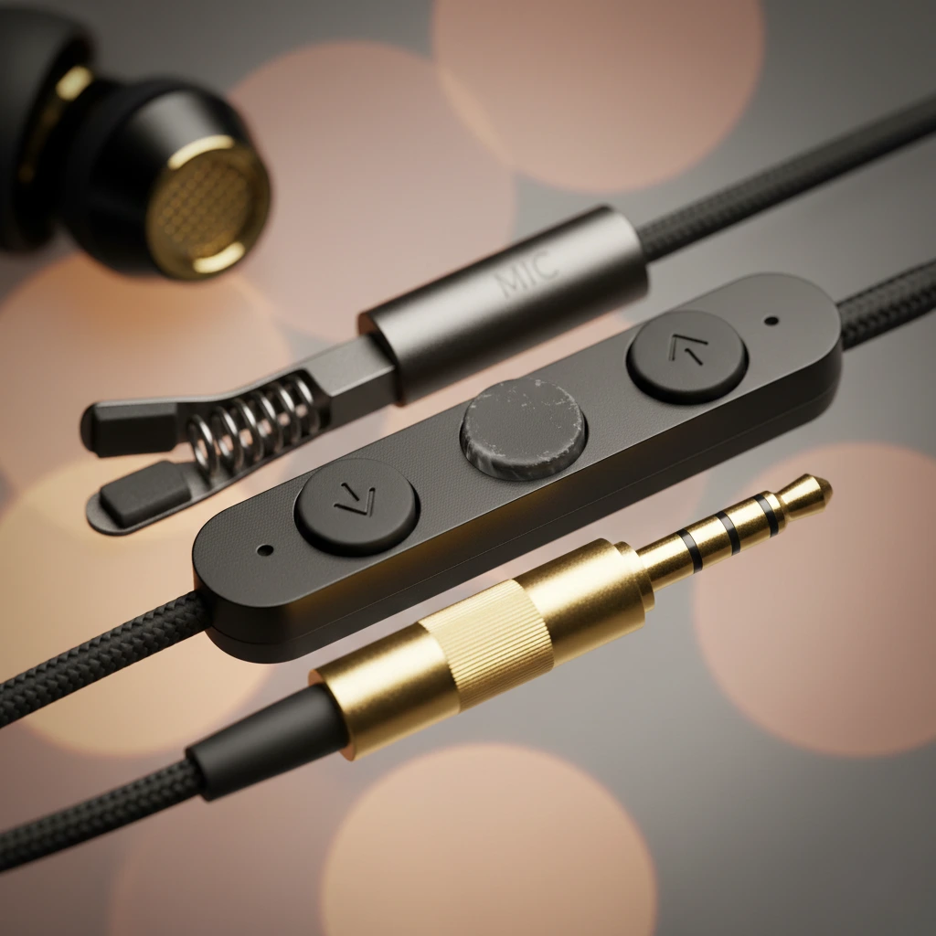 best wired earbuds with mic closeup of inline microphone and controls