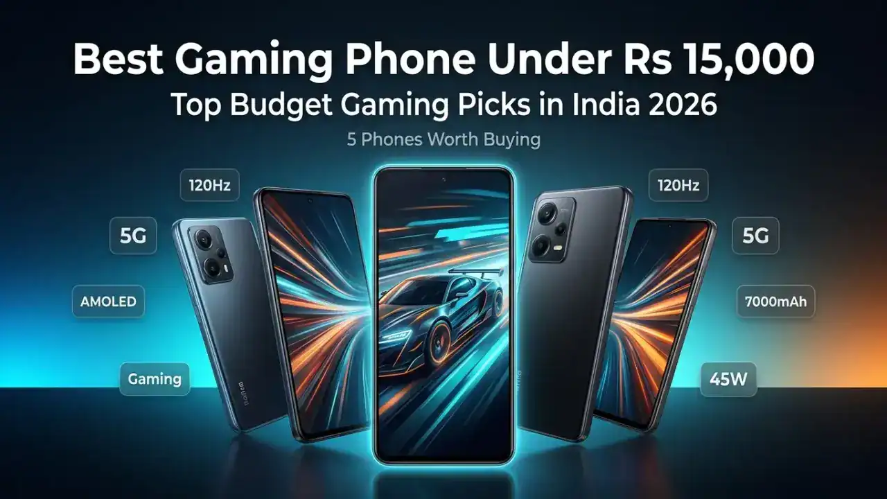 Best gaming phone under Rs 15000 in India 2026 featured image showing top budget gaming smartphones