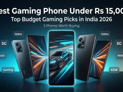 Best gaming phone under Rs 15000 in India 2026 featured image showing top budget gaming smartphones
