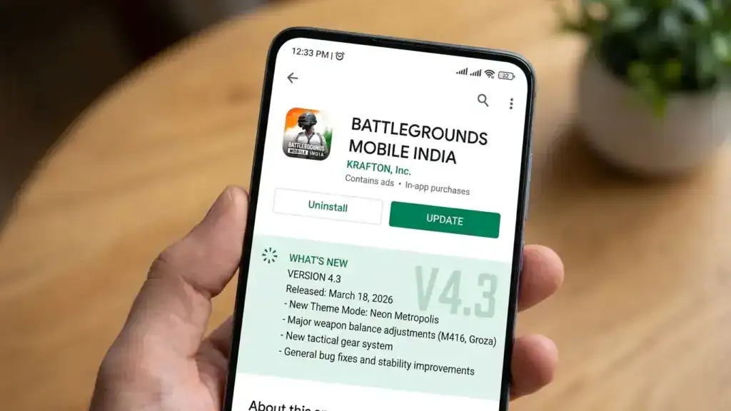 BGMI update download - Google Play Store update screen for Android India