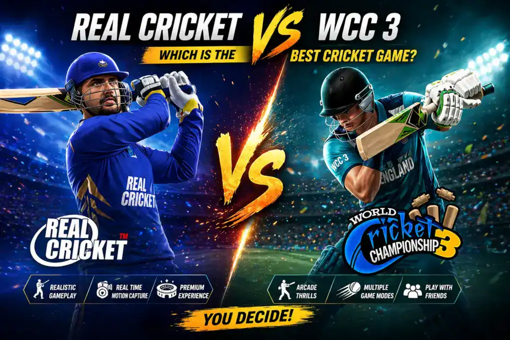 Real Cricket vs WCC3 Android cricket game comparison