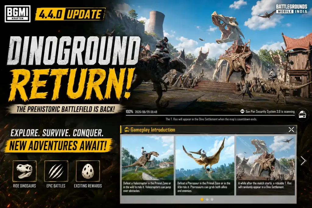 BGMI 4.4.0 Dinoground return
