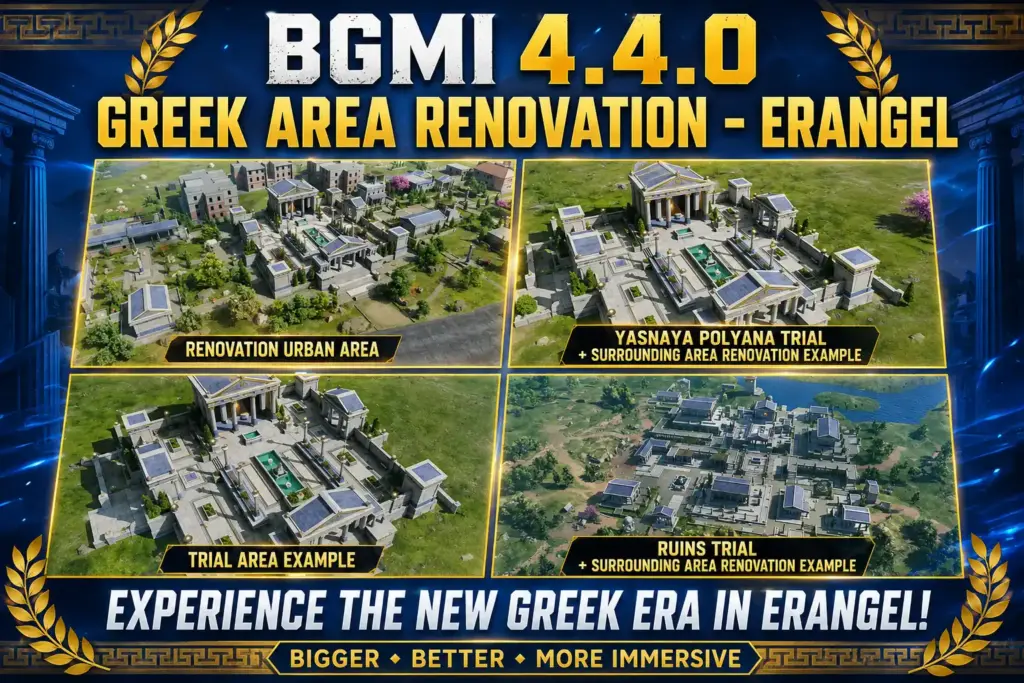 BGMI 4.4.0 Greek area renovation Erangel