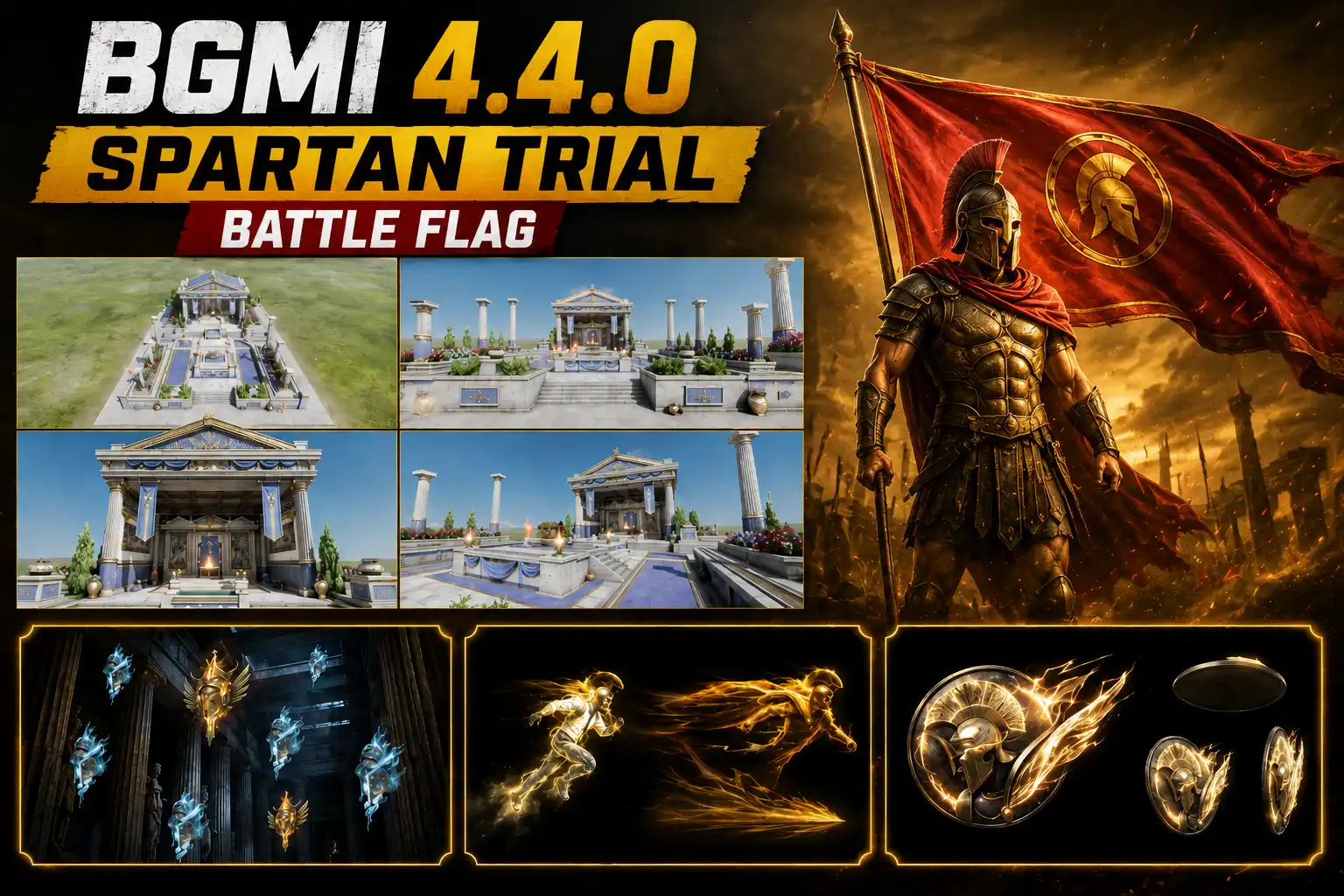 BGMI Hero's Crown trials Spartan Flag battle zone