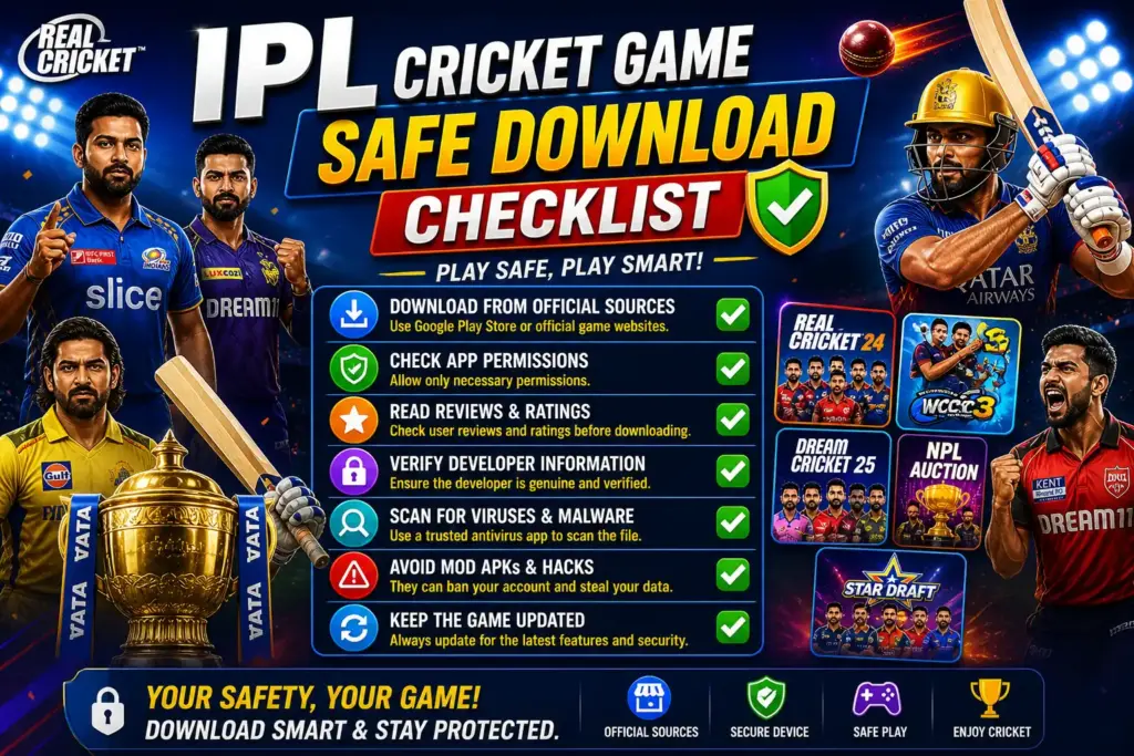 IPL cricket game safe download checklist