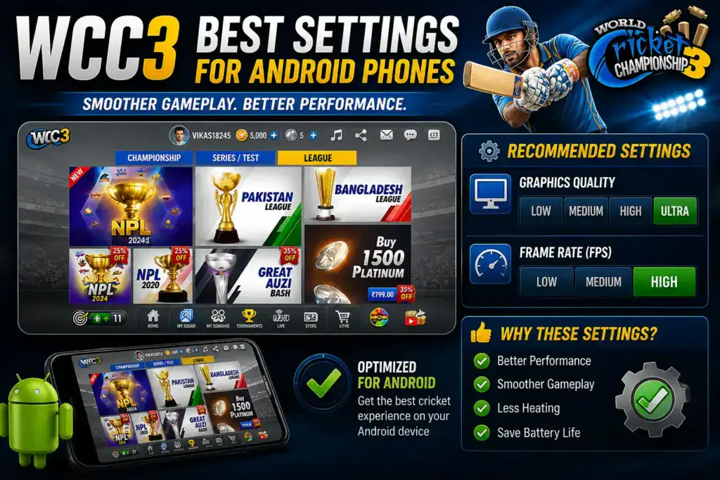 WCC3 Android testing setup