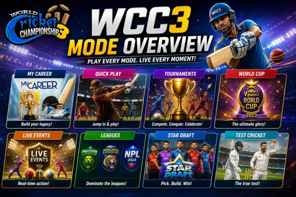 WCC3 modes screenshot