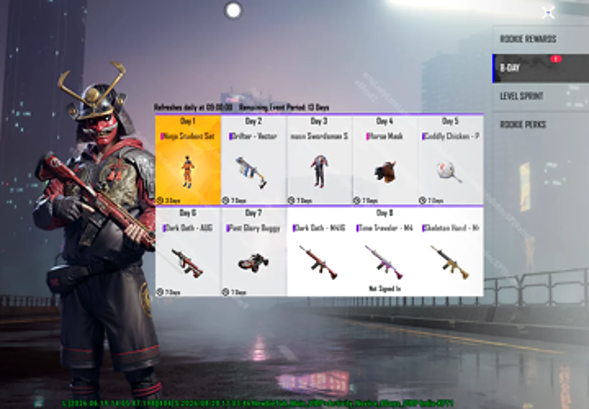 BGMI 4.5 update download new version rewards screen with outfit and weapon rewards