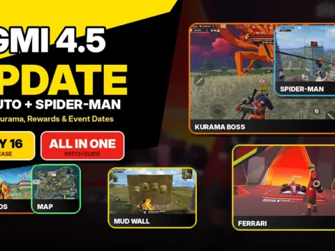 BGMI 4.5 update Naruto Spider-Man Ferrari and Kurama featured image