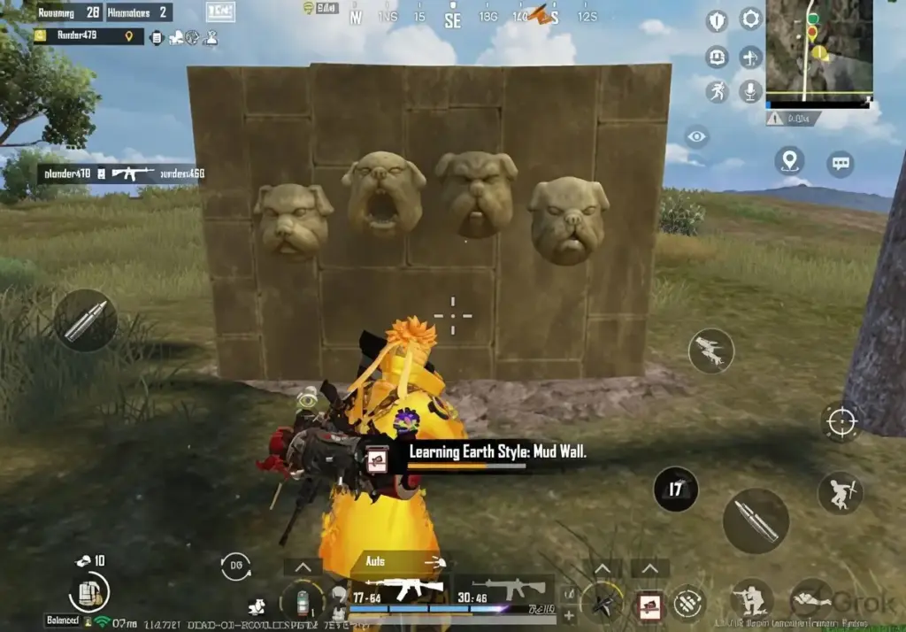 BGMI 4.5 update Earth Style Mud Wall Naruto skill gameplay